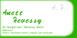 anett hevessy business card